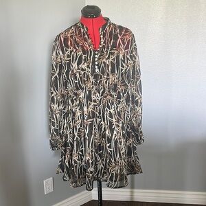 Black and brown print dress